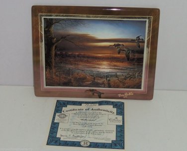 Terry Redlin Tranquil Retreats Plate Collector Reflections Sunset Bird Lake Tree