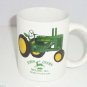 John Deere Coffee Mug  Model A Tractor Collector Cup Moline ILL White