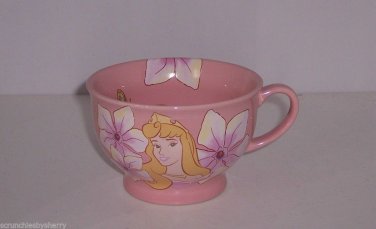 Disney Store Sleeping Beauty Aurora Pink Flowers Butterflies Coffee Mug