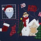 Christmas Sweatshirt Bobbie Brooks Navy Textured Fabric Ladies Size Small 4/6