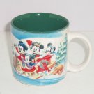 Disney Store Coffe Mug Mickey Mouse Donald Duck Winter Wonderland 1996 Vintage