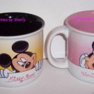 2 Disney World Mickey Minnie Mouse Tea Coffee Mugs Pink Black Mug Retired
