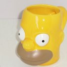 Homer Simpson Coffee Mug Figural Collector Yellow The Simpsons TV Show