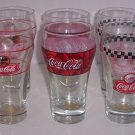 6 Coke Coca Cola Drinking Glass 3 Different Glass Soda Pop Collectible Vintage