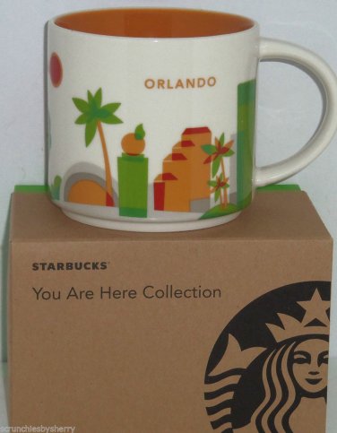 Starbucks Orlando Florida Coffee Mug Dolphins Palm Tree 2013 You Are Here NIB