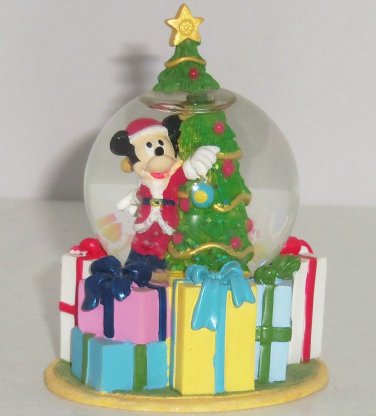 Disney Store Mickey Mouse Snowglobe Christmas Tree Gifts Waterball Mini Retired