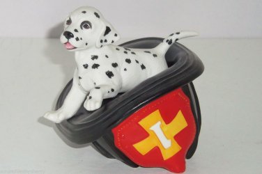 2 Fireman Hat Dalmatians Princeton Gallery 1990 Fine Porcelain 3 Tiny Dogs