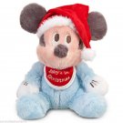 Disney Theme Parks Mickey Mouse Baby's First Christmas Plush Blue