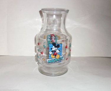 Disney Mickey  Minnie Mouse Glass Juice Jar Container