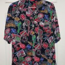 Tampa Bay Buccaneers Shirt Button Dress Casual Print Size L Black NFL Football