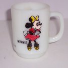 Walt Disney Productions Minnie Mouse Mug  Pepsi Cup Milk Glass Fire King Vintage