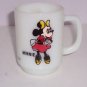 Walt Disney Productions Minnie Mouse Mug  Pepsi Cup Milk Glass Fire King Vintage