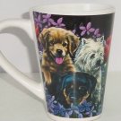 Collie Hound Dog Black Lab Spaniel Coffee Mug Puppy Floral Tea