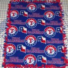 Texas Rangers Baseball Blue Red Hand Tied Fleece Baby Pet Dog Lap Blanket MLB