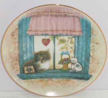 Cat Window Collector Plate Knowles Wistful Morning Purrfect Point View Retired