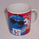 M&M's Coffee Mug M&M Candy Blue Guy Valentine Red Hearts Galerie