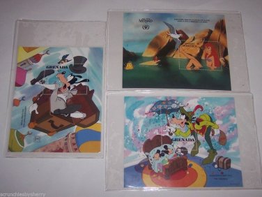 3 Disney Characters Hans Christian Andersen Tales Disney Postage Stamps Mermaid