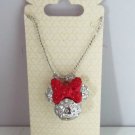 Disney Minnie Mouse Icon Necklace Red Clear Crystals Bling Jewelry Theme Parks Disney Minnie Mouse Icon Necklace Red Clear Crystals Bling Jewelry Theme Parks