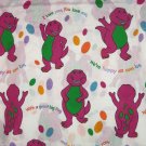 Barney Twin Flat Sheet Vintage Craft Sewing Fabric Purple Dinosaur Kids