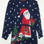 Ugly Christmas Sweater Santa Tree Teddy Bear Adele Ladies Size M Snowflakes