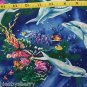 Dolphins Reef Timeless Treasures Royal Blue Sewing Craft Quilt Pillow Fabric BTY