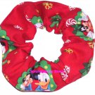 Disney Christmas Mickey & Friends Fabric Hair Scrunchie Scrunchies by Sherry