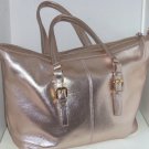 Barr Barr Metallic Leather Satchel Handbag Crossbody Strap Gold Purse Barr Barr Metallic Leather Satchel Handbag Crossbody Strap Gold Purse
