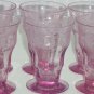 Balda Floral Etched Purple Juice Glass Depression Alexandrite Vintage Lot of 6