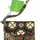 Vera Bradley Canyon Super Smart Wristlet Wallet Brown Orange Gray Cell Phone New
