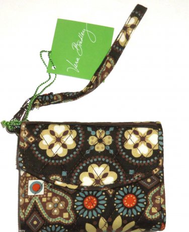Vera Bradley Canyon Super Smart Wristlet Wallet Brown Orange Gray Cell Phone New
