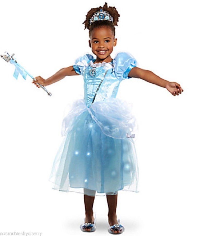 Disney Store Cinderella Light Up Costume Fancy Dress Halloween Size 5/6 ...