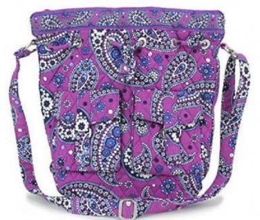 Vera Bradley Quick Draw Boysenberry Cross Body Purse Purple Blue White Bag