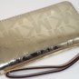 Michael Kors Large Patent-Leather Smartphone Wristlet Pale Gold New
