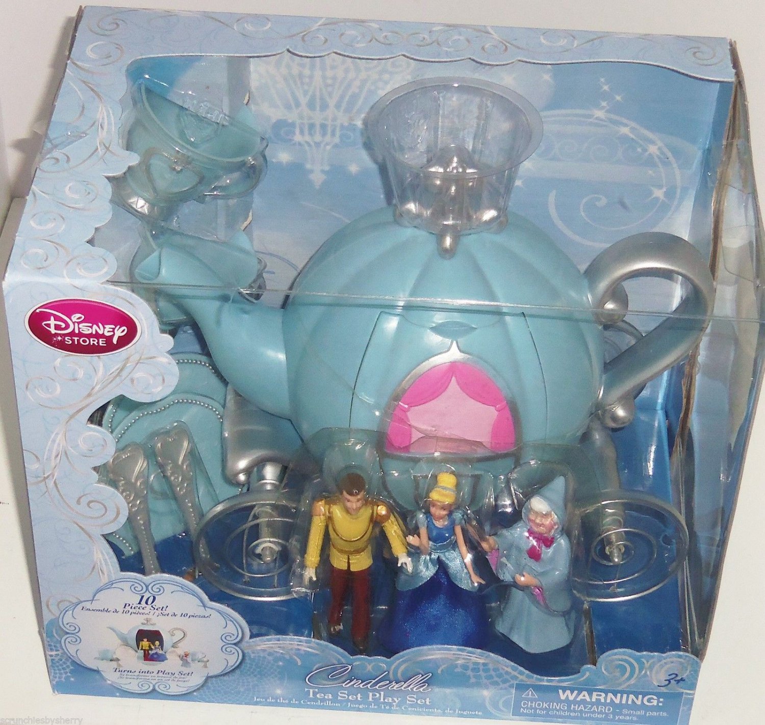 Disney Store Cinderella Tea Set Play Prince Teapot Fairy Godmother sold
