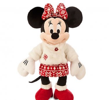 Disney Store Minnie Mouse Christmas Plush Toy Exclusive 2015 Limited New