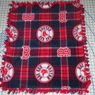 Boston Red Sox Plaid Tied Fleece Baby Pet Dog Blanket MLB