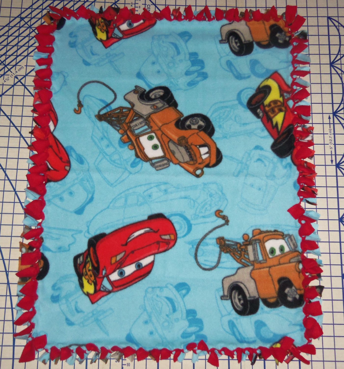Disney Fleece Baby Blanket  Cars Blue Pet Lap 30" x 24"  New