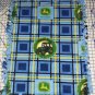 John Deere Fleece Blanket Baby Tractors Blue Plaid Pet Stroller Hand Tied Yellow