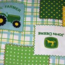 John Deere Fleece Baby Blanket Pet Lap 30" x 24" Lil Farmer Tractors