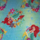 Disney Ariel Mermaid Flounder Blanket Green Blue Hand Tied Fleece Baby Pet Lap Princess