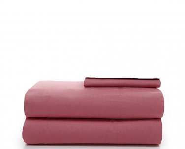 Noble Excellence NE Parcale Twin Sheet Set 300 Thread Count Coral Pink