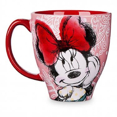 Disney Store Coffee Mug Minnie Mouse Pattern 2017