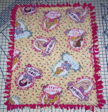 Disney Princess Rapunzel Snow White Cinderella Blanket Yellow Hand Tied Fleece Baby Pet Lap Princess