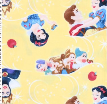 Disney Snow White and the Seven Dwarfs Yellow Blanket  Hand Tied Fleece Baby Pet Lap