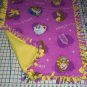 Disney Beauty and the Beast Purple Blanket Hand Tied Fleece Baby Pet Lap