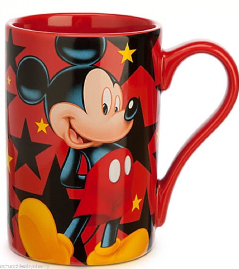 Disney Store Mickey Mouse Mug and Plush Toy Red New