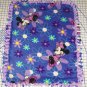 Disney Minnie Mouse Fleece Baby Blanket Floral Blue Purple Hand Tied Pet Lap