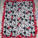 Disney Mickey & Minnie Mouse Gray Blanket Hand Tied Fleece Baby Pet Lap