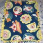 Disney Seven Dwarfs Blue Yellow Blanket Hand Tied Fleece Baby Pet Lap