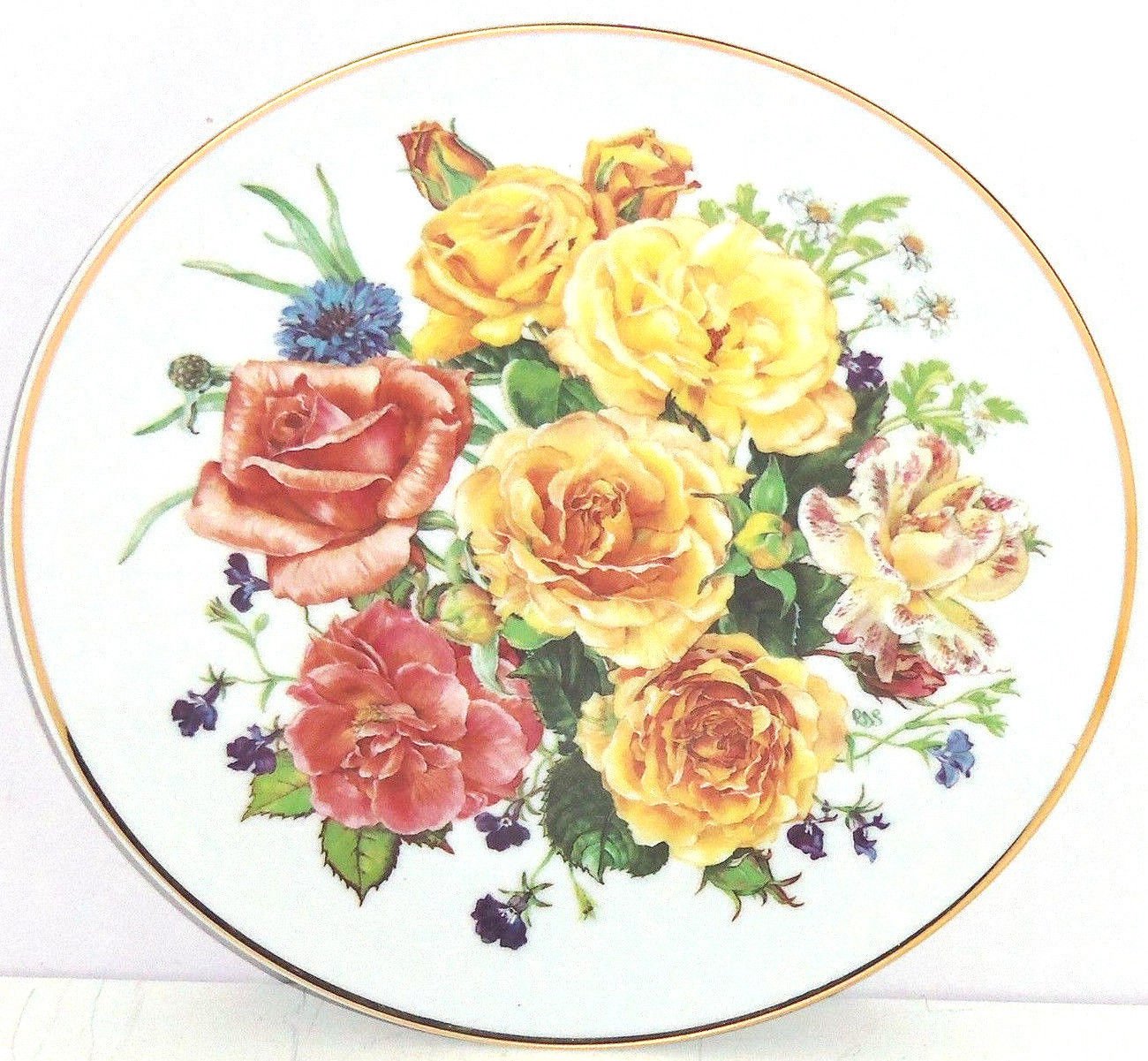 Majesty Rose Flowers Collector Plate The Franklin Mint Radiant Sunrise